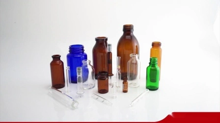 Bouteilles en verre pour sirop pharmaceutique de couleur ambre ou transparente