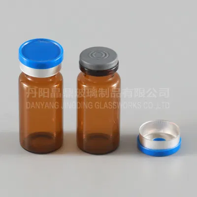 Flacons/bouteilles médicaux en verre tubulaire pharmaceutique avec capuchon détachable et lentilles de contact avec bouchon en caoutchouc