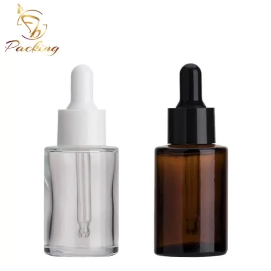 Flacon compte-gouttes vide en verre de 15ml, de qualité supérieure, résistant aux UV, noir, pour types d'huiles cosmétiques ou pharmaceutiques