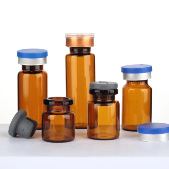 Petites fioles pharmaceutiques en verre ambre de borosilicate d'injection