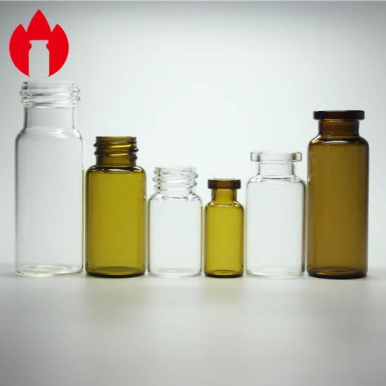 Bouteille en verre pharmaceutique d'injection ambre ou claire de 50 ml 100 ml 150 ml 200 ml