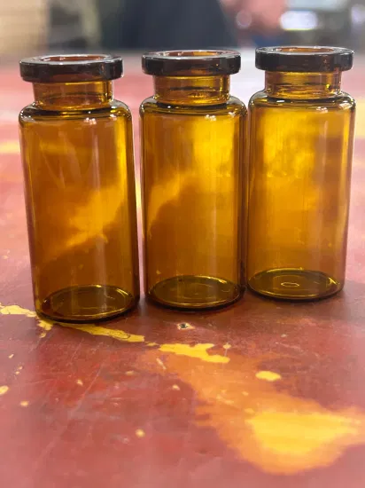 Flacon en verre tubulaire ambré de 10 ml pour l'emballage pharmaceutique